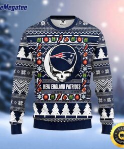 NFL New England Patriots Grateful Dead Ugly Christmas Fleece Sweater For Fans