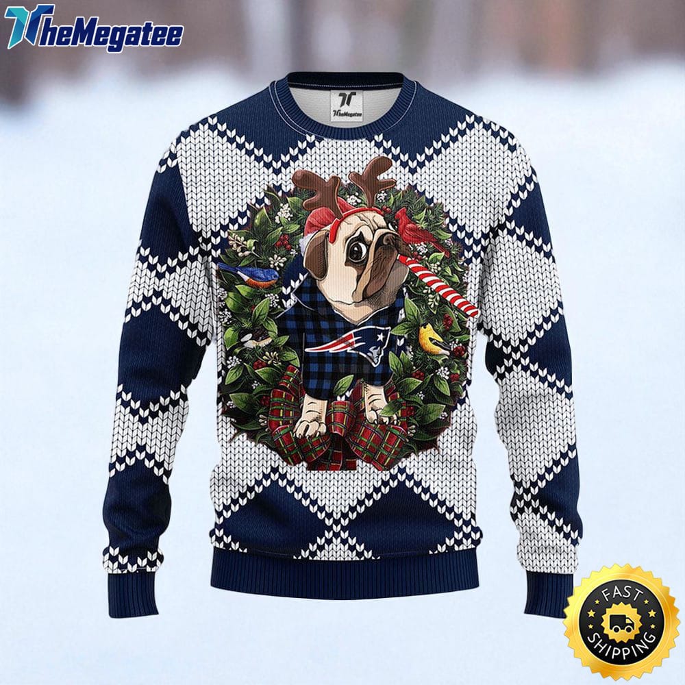 NFL New England Patriots Ugly Sweater Pub Dog Ugly Christmas Sweater For Fans NFL New England Patriots Ugly Sweater Pub Dog Ugly Christmas Sweater For Fans