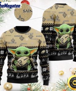 NFL New Orleans Saints Ugly Christmas Sweater, Baby Yoda Sweater for Christmas 2025