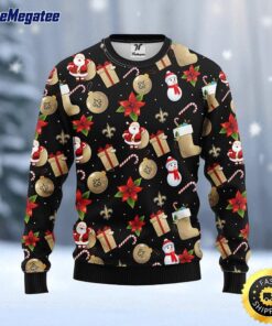 NFL New Orleans Saints Ugly Sweater Santa Claus Snowman Ugly Christmas Sweater For Fans