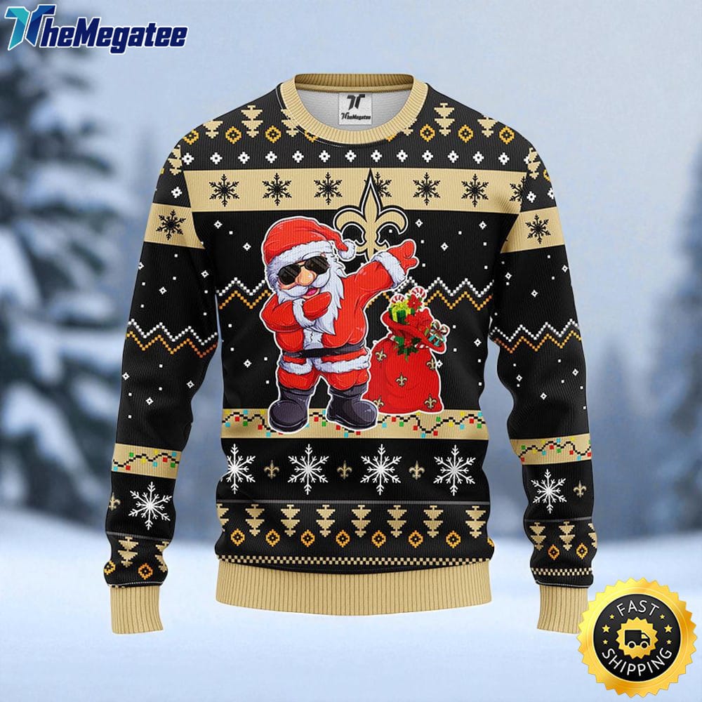 NFL New Orleans Saints Ugly Sweater Santa Claus Ugly Christmas Sweater For Fans NFL New Orleans Saints Ugly Sweater Santa Claus Ugly Christmas Sweater For Fans