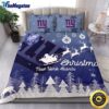 NFL New York Giants Bedding Sets Santa Claus Sleigh And Reindeer Christmas Quilt Bedding Sets 2025