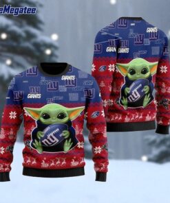 NFL New York Giants Ugly Christmas Sweater Baby Yoda Unisex Sweater