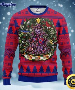 NFL New York Giants Ugly Christmas Sweater Ball Pine Tree, NFL Christmas Sweater