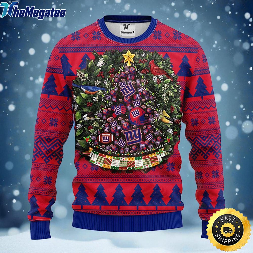 NFL New York Giants Ugly Christmas Sweater Ball Pine Tree, NFL Christmas Sweater NFL New York Giants Ugly Christmas Sweater Ball Pine Tree, NFL Christmas Sweater