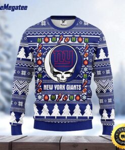 NFL New York Giants Ugly Sweater Grateful Dead Ugly Christmas Fleece Sweater For Fans