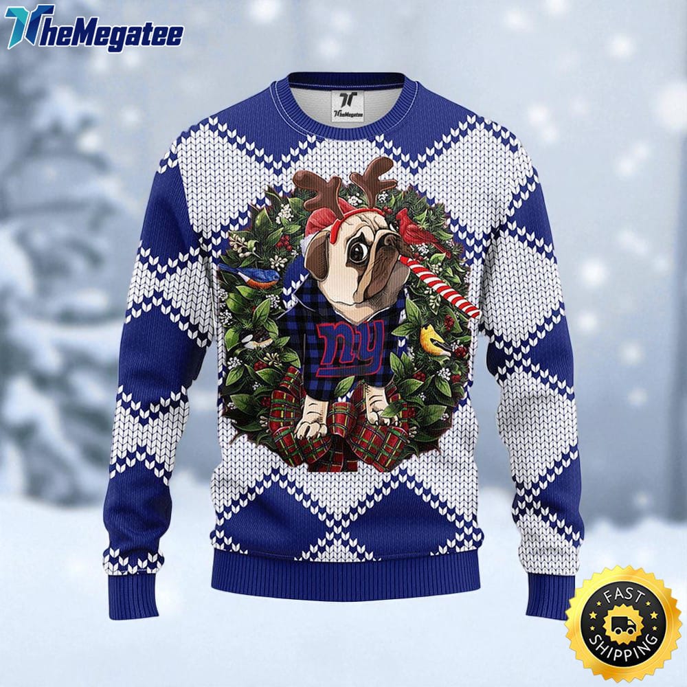NFL New York Giants Ugly Sweater Pub Dog Ugly Christmas Sweater For Fans NFL New York Giants Ugly Sweater Pub Dog Ugly Christmas Sweater For Fans