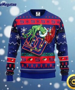 NFL New York Giants Ugly Sweater The Hand Of Grinch Ugly Christmas Sweater For Fans