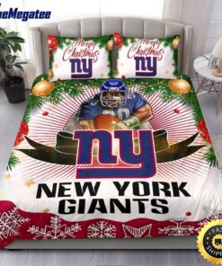 NFL New York Giants Bedding Sets Merry Christmas Quilt Bedding Sets 2025