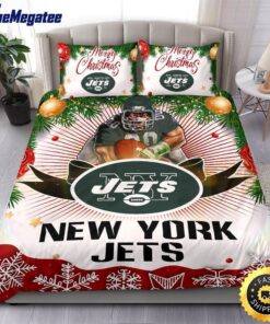 NFL New York Jets Bedding Sets Merry Christmas Quilt Bedding Sets 2025