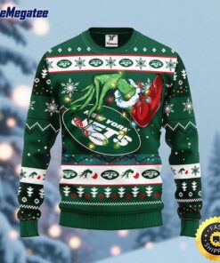NFL New York Jets Ugly Sweater The Hand Of Grinch Ugly Christmas Sweater For Fans