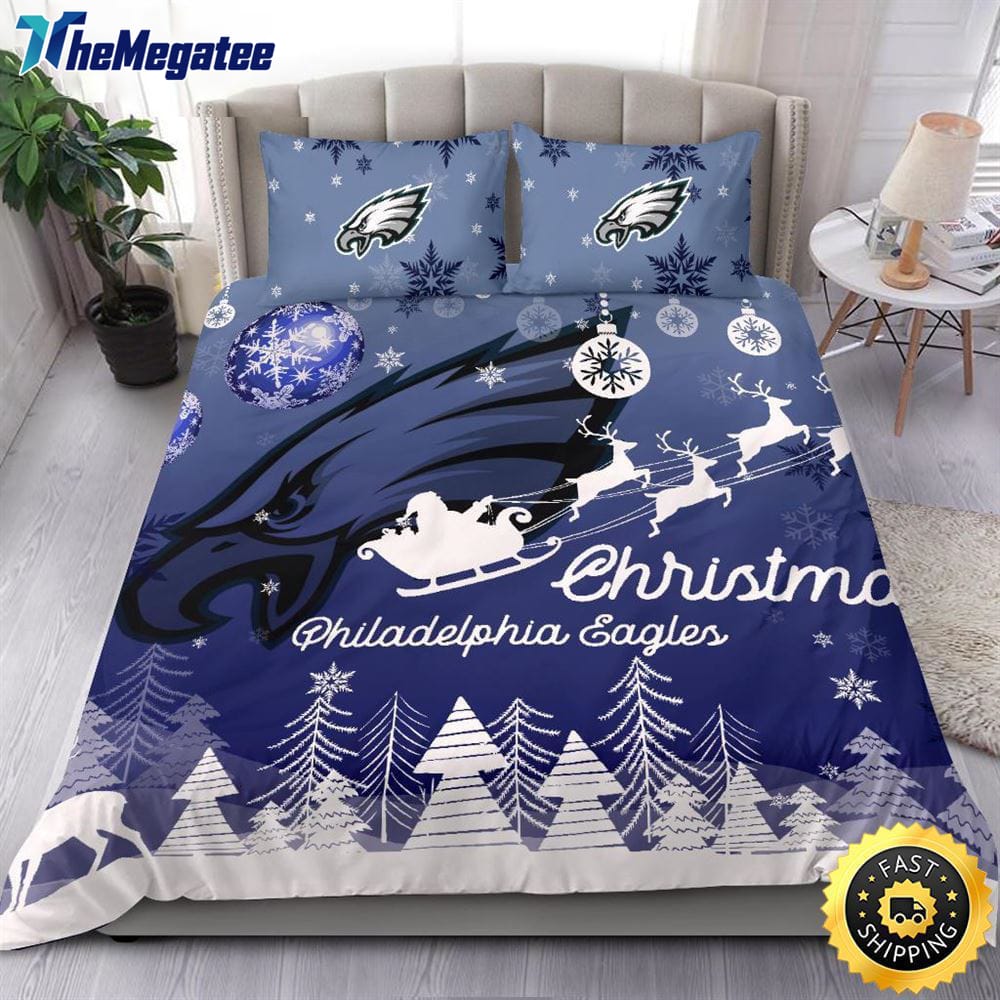NFL Philadelphia Eagles Bedding Sets Santa Claus Sleigh And Reindeer Christmas Quilt Bedding Sets 2025 NFL Philadelphia Eagles Bedding Sets Santa Claus Sleigh And Reindeer Christmas Quilt Bedding Sets 2025