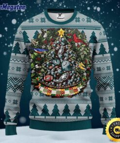 NFL Philadelphia Eagles Ugly Christmas Sweater Ball Pine Tree, NFL Christmas Sweater