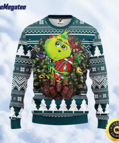 NFL Philadelphia Eagles Ugly Sweater Grinch Hug Ugly Christmas Sweater For Fans