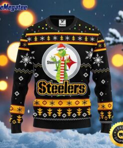 NFL Pittsburgh Steelers Ugly Sweater Funny Grinch Ugly Christmas Sweater For Fans