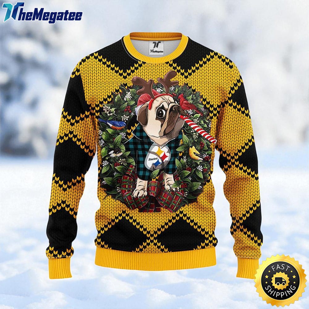NFL Pittsburgh Steelers Ugly Sweater Pub Dog Ugly Christmas Sweater For Fans NFL Pittsburgh Steelers Ugly Sweater Pub Dog Ugly Christmas Sweater For Fans