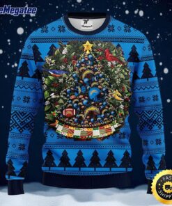 NFL San Diego Chargers Ugly Christmas Sweater Ball Pine Tree, NFL Christmas Sweater