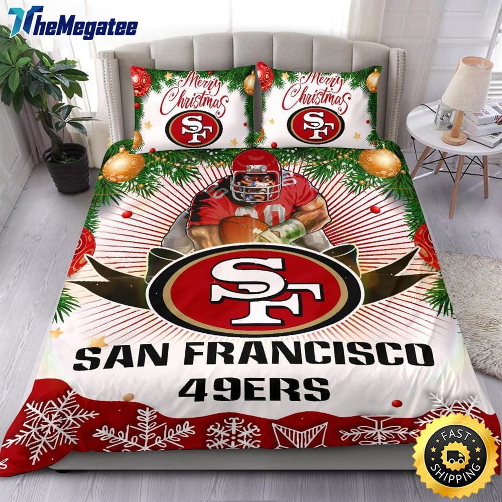NFL San Francisco 49ers Bedding Sets Merry Christmas Quilt Bedding Sets 2025 NFL San Francisco 49ers Bedding Sets Merry Christmas Quilt Bedding Sets 2025