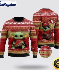 NFL San Francisco 49Ers Christmas Ugly Christmas Sweater Baby Yoda 3D Sweater