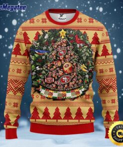NFL San Francisco 49ers Ugly Christmas Sweater Ball Pine Tree, NFL Christmas Sweater