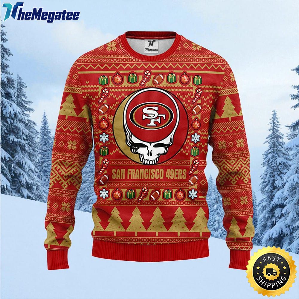 NFL San Francisco 49ers Ugly Sweater Grateful Dead Ugly Christmas Fleece Sweater For Fans NFL San Francisco 49ers Ugly Sweater Grateful Dead Ugly Christmas Fleece Sweater For Fans