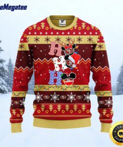NFL San Francisco 49ers Ugly Sweater HoHoHo Mickey Ugly Christmas Sweater For Fans