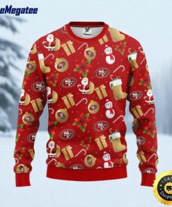 NFL San Francisco 49ers Ugly Sweater Santa Claus Snowman Ugly Christmas Sweater For Fans