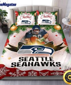 NFL Seattle Seahawks Bedding Sets Merry Christmas Quilt Bedding Sets 2025