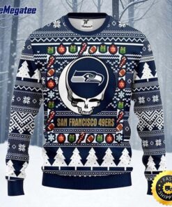NFL Seattle Seahawks Ugly Christmas Sweater The Intelligence Of The Skull Unisex Sweater