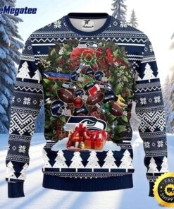 NFL Seattle Seahawks Ugly Christmas Sweater Tree, NFL Christmas Sweater