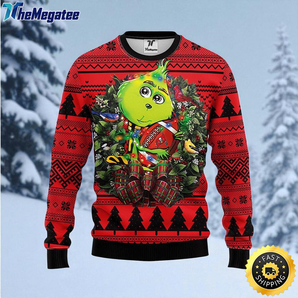 NFL Tampa Bay Buccaneers Ugly Sweater Grinch Hug Ugly Christmas Sweater For Fans NFL Tampa Bay Buccaneers Ugly Sweater Grinch Hug Ugly Christmas Sweater For Fans