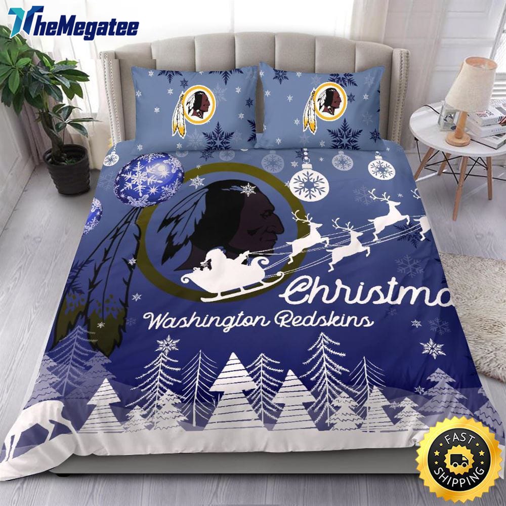 NFL Washington Redskins Bedding Sets Santa Claus Sleigh And Reindeer Christmas Quilt Bedding Sets 2025 NFL Washington Redskins Bedding Sets Santa Claus Sleigh And Reindeer Christmas Quilt Bedding Sets 2025