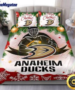NHL Anaheim Ducks Bedding Sets Merry Christmas Quilt Bedding Sets 2025
