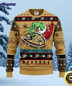 NHL Anaheim Ducks Ugly Sweater The Hand Of Grinch Ugly Christmas Sweater For Fans