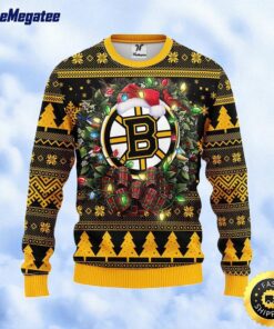 NHL Boston Bruins Ugly Sweater Christmas Wreath Ugly Sweater For Fans