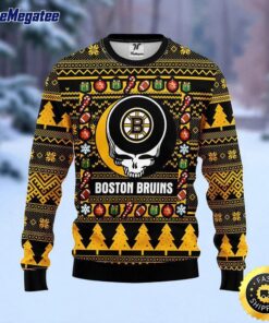 NHL Boston Bruins Ugly Sweater Grateful Dead Ugly Christmas Fleece Sweater For Fans