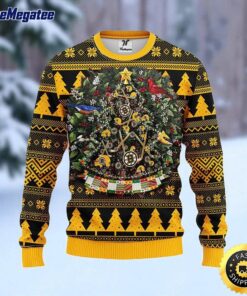 NHL Boston Bruins Ugly Sweater Tree Ball Ugly Christmas Sweater For Fans