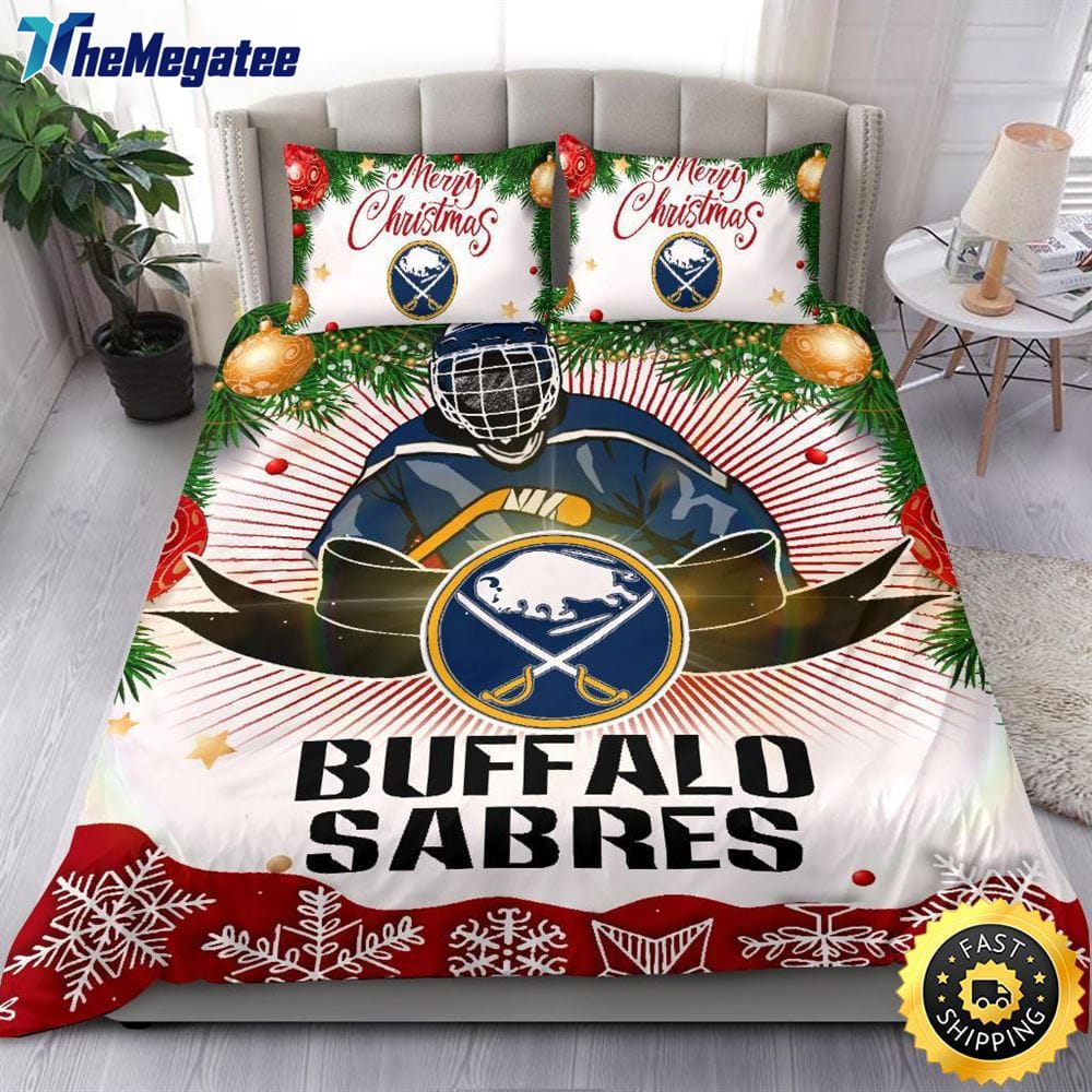 NHL Buffalo Sabres Bedding Sets Merry Christmas Quilt Bedding Sets 2025 NHL Buffalo Sabres Bedding Sets Merry Christmas Quilt Bedding Sets 2025