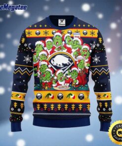 NHL Buffalo Sabres Ugly Sweater 12 Expressions Of Grinch During The Christmas Season Sweater For Fans