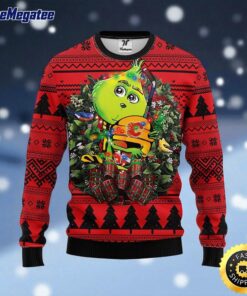 NHL Calgary Flames Ugly Sweater Grinch Hug Ugly Christmas Sweater For Fans