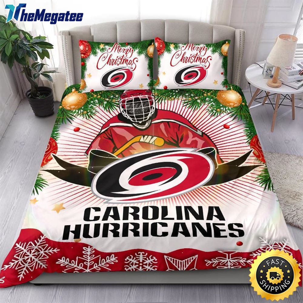 NHL Carolina Hurricanes Bedding Sets Merry Christmas Quilt Bedding Sets 2025 NHL Carolina Hurricanes Bedding Sets Merry Christmas Quilt Bedding Sets 2025