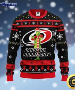 NHL Carolina Hurricanes Ugly Sweater Funny Grinch Ugly Christmas Sweater For Fans