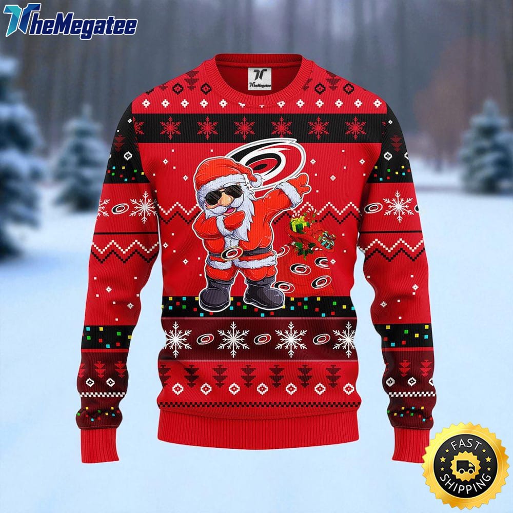 NHL Carolina Hurricanes Ugly Sweater Santa Claus Ugly Christmas Sweater For Fans NHL Carolina Hurricanes Ugly Sweater Santa Claus Ugly Christmas Sweater For Fans
