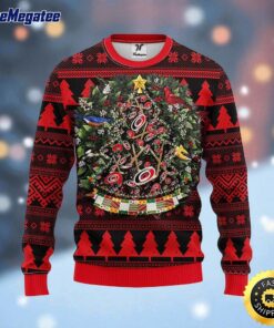 NHL Carolina Hurricanes Ugly Sweater Tree Ball Ugly Christmas Sweater For Fans