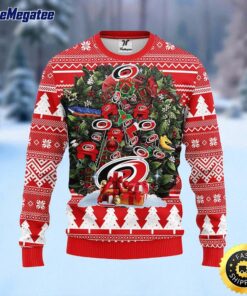 NHL Carolina Hurricanes Ugly Sweater Tree Ugly Christmas Fleece Sweater For Fans