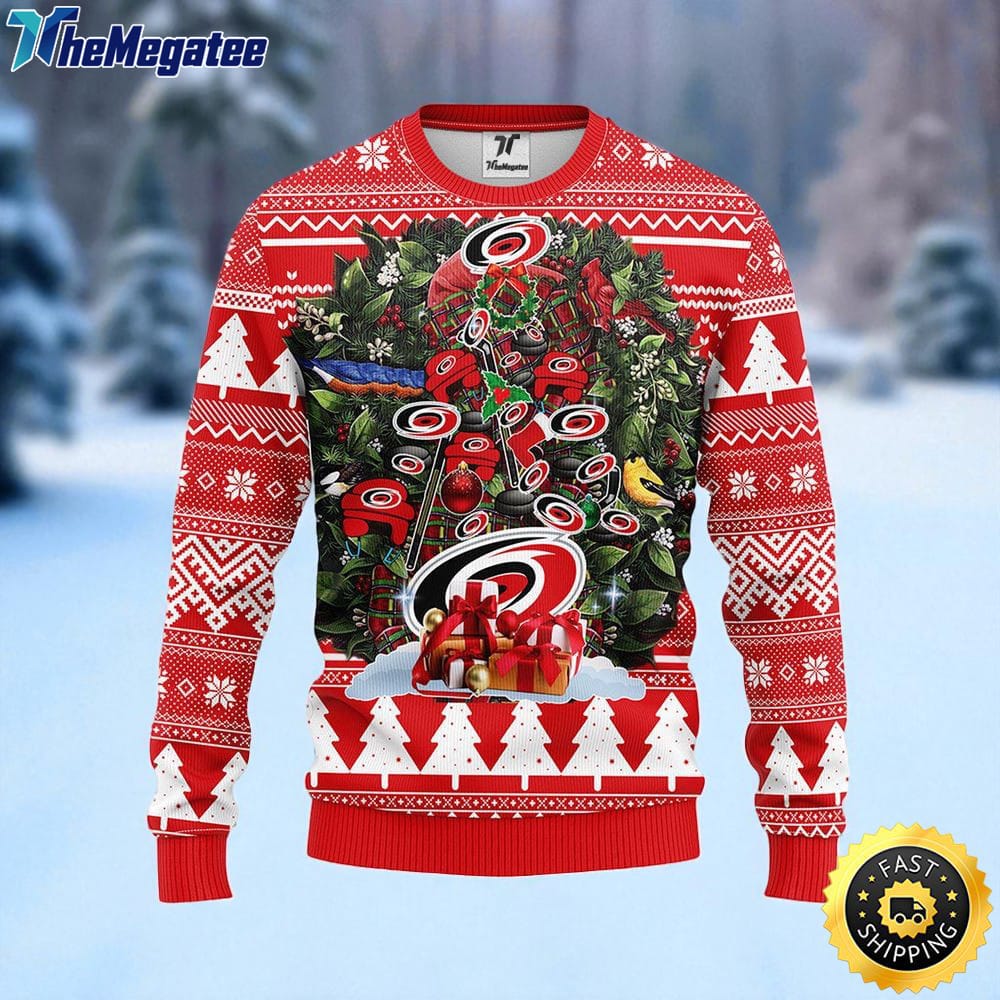 NHL Carolina Hurricanes Ugly Sweater Tree Ugly Christmas Fleece Sweater For Fans NHL Carolina Hurricanes Ugly Sweater Tree Ugly Christmas Fleece Sweater For Fans