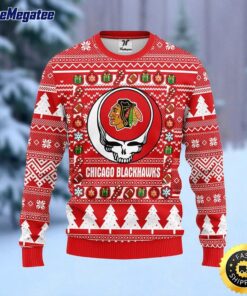 NHL Chicago Blackhawks Ugly Sweater Grateful Dead Ugly Christmas Fleece Sweater For Fans
