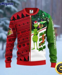 NHL Chicago Blackhawks Ugly Sweater Grinch And Scooby doo Ugly Christmas Sweater For Fans