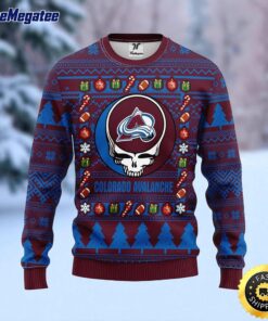 NHL Colorado Avalanche Ugly Sweater Grateful Dead Ugly Christmas Fleece Sweater For Fans