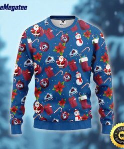 NHL Colorado Avalanche Ugly Sweater Santa Claus Snowman Ugly Christmas Sweater For Fans
